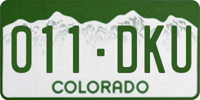 CO license plate 011DKU