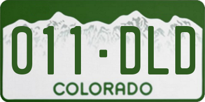 CO license plate 011DLD