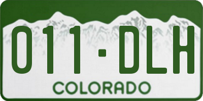 CO license plate 011DLH