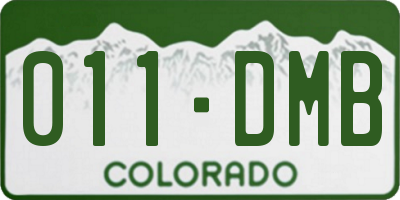 CO license plate 011DMB