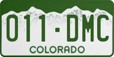 CO license plate 011DMC