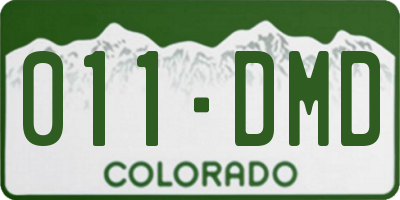 CO license plate 011DMD