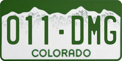 CO license plate 011DMG