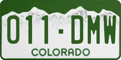 CO license plate 011DMW