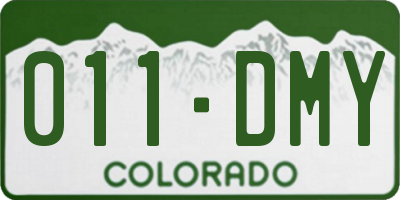 CO license plate 011DMY