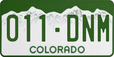 CO license plate 011DNM