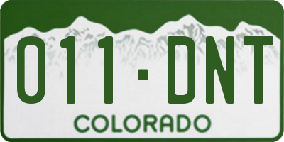 CO license plate 011DNT
