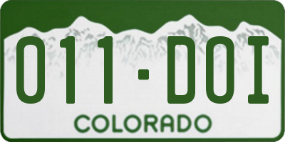 CO license plate 011DOI