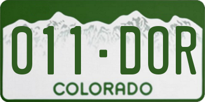 CO license plate 011DOR
