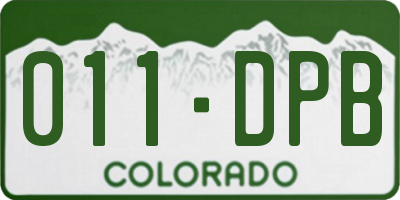 CO license plate 011DPB