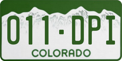 CO license plate 011DPI