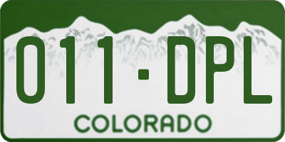 CO license plate 011DPL