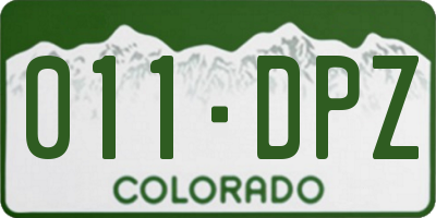 CO license plate 011DPZ