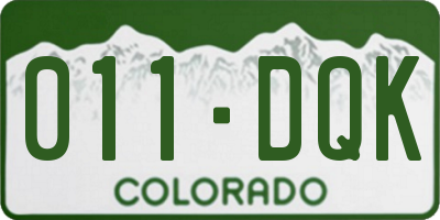 CO license plate 011DQK