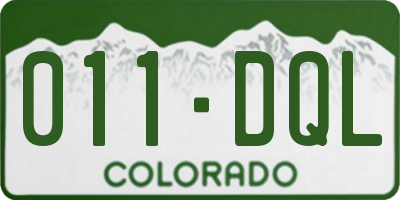 CO license plate 011DQL
