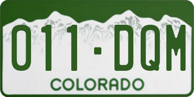 CO license plate 011DQM