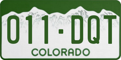 CO license plate 011DQT