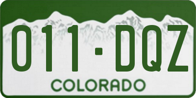 CO license plate 011DQZ