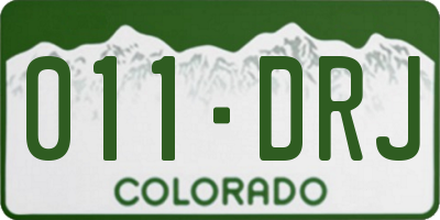 CO license plate 011DRJ
