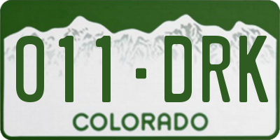 CO license plate 011DRK