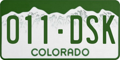 CO license plate 011DSK