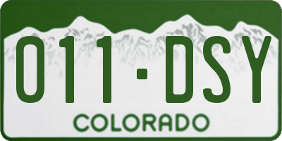 CO license plate 011DSY