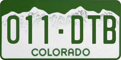 CO license plate 011DTB