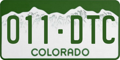 CO license plate 011DTC