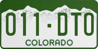 CO license plate 011DTO