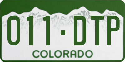 CO license plate 011DTP