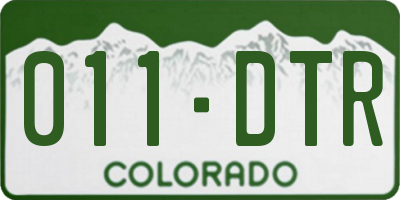 CO license plate 011DTR
