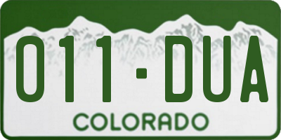 CO license plate 011DUA