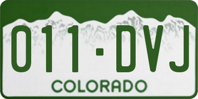 CO license plate 011DVJ