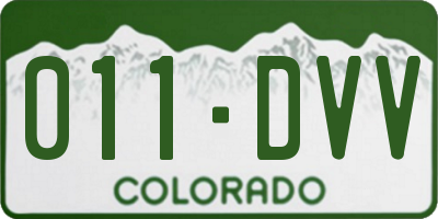 CO license plate 011DVV