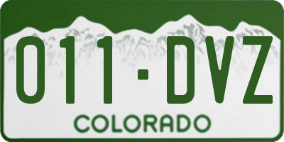 CO license plate 011DVZ