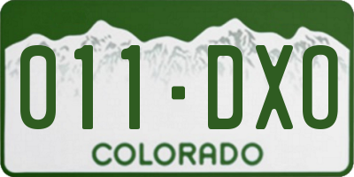 CO license plate 011DXO