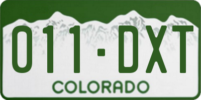 CO license plate 011DXT