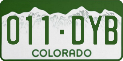 CO license plate 011DYB