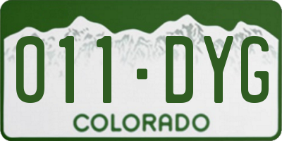 CO license plate 011DYG