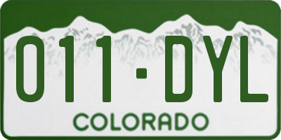 CO license plate 011DYL