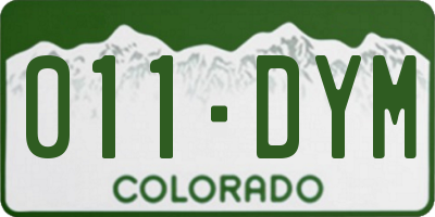 CO license plate 011DYM