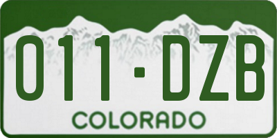 CO license plate 011DZB