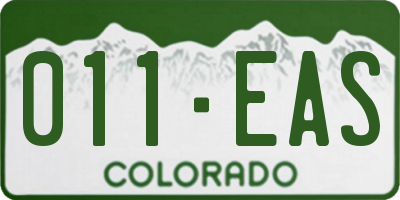 CO license plate 011EAS