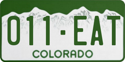 CO license plate 011EAT