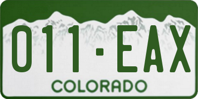 CO license plate 011EAX