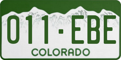 CO license plate 011EBE