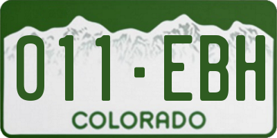 CO license plate 011EBH