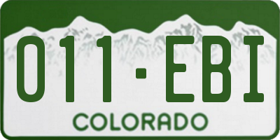CO license plate 011EBI
