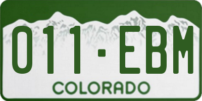 CO license plate 011EBM