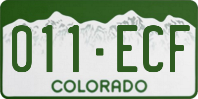 CO license plate 011ECF